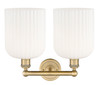 INNOVATIONS 616-2W-BB-G559-8GWH Bridal Veil 2-Light Bath Vanity Light Brushed Brass