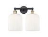 INNOVATIONS 616-2W-BAB-G559-8GWH Bridal Veil 2-Light Bath Vanity Light Black Antique Brass