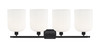 INNOVATIONS 516-4W-BK-G559-8GWH Bridal Veil 4-Light Bath Vanity Light Matte Black