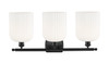INNOVATIONS 516-3W-BK-G559-8GWH Bridal Veil 3-Light Bath Vanity Light Matte Black