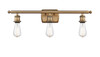 INNOVATIONS 516-3W-BB-G559-8GWH Bridal Veil 3-Light Bath Vanity Light Brushed Brass