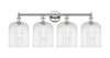 INNOVATIONS 616-4W-PN-G559-8CL Bridal Veil 4-Light Bath Vanity Light Polished Nickel