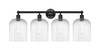 INNOVATIONS 616-4W-BK-G559-8CL Bridal Veil 4-Light Bath Vanity Light Matte Black