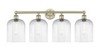 INNOVATIONS 616-4W-AB-G559-8CL Bridal Veil 4-Light Bath Vanity Light Antique Brass