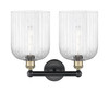 INNOVATIONS 616-2W-BAB-G559-8CL Bridal Veil 2-Light Bath Vanity Light Black Antique Brass