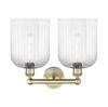 INNOVATIONS 616-2W-AB-G559-8CL Bridal Veil 2-Light Bath Vanity Light Antique Brass
