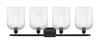 INNOVATIONS 516-4W-BK-G559-8CL Bridal Veil 4-Light Bath Vanity Light Matte Black