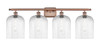 INNOVATIONS 516-4W-AC-G559-8CL Bridal Veil 4-Light Bath Vanity Light Antique Copper