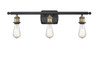 INNOVATIONS 516-3W-BAB-G559-8CL Bridal Veil 3-Light Bath Vanity Light Black Antique Brass
