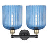 INNOVATIONS 616-2W-BAB-G559-8BL Bridal Veil 2-Light Bath Vanity Light Black Antique Brass