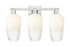 INNOVATIONS 716-3W-SN-G484-7OP Brookhaven Flute 3-Light Bath Vanity Light Brushed Satin Nickel