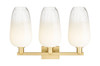 INNOVATIONS 716-3W-SG-G484-7OP Brookhaven Flute 3-Light Bath Vanity Light Satin Gold