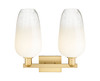 INNOVATIONS 716-2W-SG-G484-7OP Brookhaven Flute 2-Light Bath Vanity Light Satin Gold