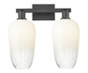 INNOVATIONS 716-2W-BK-G484-7OP Brookhaven Flute 2-Light Bath Vanity Light Matte Black