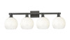 INNOVATIONS 716-4W-BK-G483-8OP Brookhaven Globe 4-Light Bath Vanity Light Matte Black