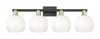 INNOVATIONS 716-4W-BAB-G483-8OP Brookhaven Globe 4-Light Bath Vanity Light Black Antique Brass