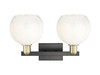 INNOVATIONS 716-2W-BAB-G483-8OP Brookhaven Globe 2-Light Bath Vanity Light Black Antique Brass