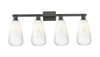 INNOVATIONS 716-4W-BK-G480-6OP Brookhaven Almond 4-Light Bath Vanity Light Matte Black