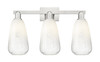 INNOVATIONS 716-3W-SN-G480-6OP Brookhaven Almond 3-Light Bath Vanity Light Brushed Satin Nickel