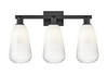 INNOVATIONS 716-3W-BK-G480-6OP Brookhaven Almond 3-Light Bath Vanity Light Matte Black