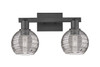 INNOVATIONS 716-2W-BK-G1213-6SM Athens Deco Swirl 2-Light Bath Vanity Light Matte Black