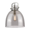 INNOVATIONS 410-1PM-SN-G412-12SM Newton Bell 1-Light Pendant Satin Nickel