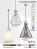 INNOVATIONS 411-1SL-BB-G411-18ME Newton Cone 1-Light Pendant Brushed Brass