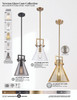 INNOVATIONS 411-1SM-CB-G411-12SM Newton Cone 1-Light Mini Pendant Champagne Bronze