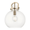 INNOVATIONS 411-1SM-BB-G410-12CL Newton Sphere 1-Light Mini Pendant Brushed Brass