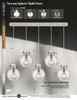 INNOVATIONS 125-410-1PS-BB-G410-8ME Newton Sphere 5-Light Linear Pendant Brushed Brass