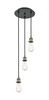 INNOVATIONS 113B-3P-BAB-G1213-12SM Athens Deco Swirl 3-Light Multi Pendant Black Antique Brass