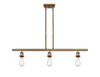 INNOVATIONS 516-3I-BB-G128-12 Athens 3-Light Island Light Brushed Brass