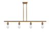 INNOVATIONS 516-4I-BB-G128-10 Athens 4-Light Island Light Brushed Brass
