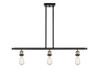 INNOVATIONS 516-3I-BAB-G559-8GWH Bridal Veil 3-Light Island Light Black Antique Brass