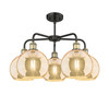 INNOVATIONS 516-5CR-BAB-G128-8 Athens 5-Light Chandelier Black Antique Brass