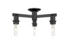 INNOVATIONS 716-3F-BK-NBD2-75-NAT Natural Ballston Dome 3-Light Semi-Flush Mount Matte Black