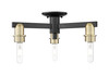 INNOVATIONS 716-3F-BAB-G480-6AM Brookhaven Almond 3-Light Semi-Flush Mount Black Antique Brass