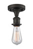 INNOVATIONS 516-1C-OB-G128-6 Athens 1-Light Semi-Flush Mount Oil Rubbed Bronze