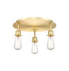 INNOVATIONS 516-3C-SG-G559-8GWH Bridal Veil 3-Light Flush Mount Satin Gold