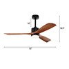 WAREHOUSE OF TIFFANY'S AW02W05BL Tariq 52 in. 1-Light Indoor Matte Black Finish Ceiling Fan with Light Kit