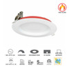 JESCO RLF-4612FR-UNI-SW5-WH LED 4" Fire Rated Round Shallow Regressed 120-277V 12W 90CRI Downlight Fixture