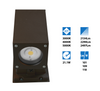 NICOR LIGHTING OWCQ4D1022MV30BZ Dorado 22W Square LED Outdoor Wall Mount Cylinder Down Light  3000K  Bronze