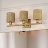 LIVEX LIGHTING 13703-48 3 Light Antique Gold Leaf Vanity Sconce