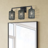 LIVEX LIGHTING 14043-04 3 Light Black Vanity Sconce