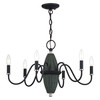 LIVEX LIGHTING 60002-04 6 Light Black Chandelier