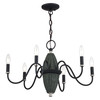 LIVEX LIGHTING 60002-04 6 Light Black Chandelier
