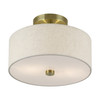 LIVEX LIGHTING 52133-01 2 Light Antique Brass Medium Semi-Flush