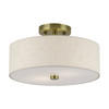 LIVEX LIGHTING 52134-01 2 Light Antique Brass Medium Semi-Flush