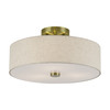 LIVEX LIGHTING 52135-01 3 Light Antique Brass Large Semi-Flush