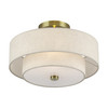 LIVEX LIGHTING 51083-01 2 Light Antique Brass Medium Semi-Flush